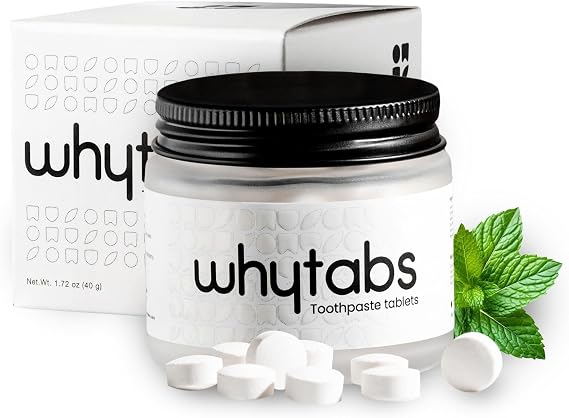 Toothpaste Tablets 5% Nano Hydroxyapatite, Fluoride Free, Plastic Free | Travel Size, TSA Approved, Mint | 70 Tablets (1-Month Supply)