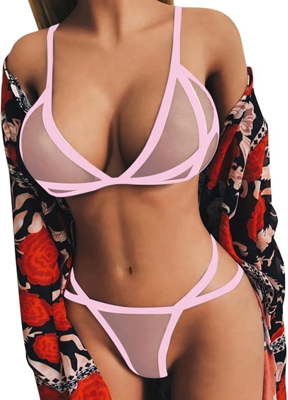 Sheer Micro Bikini See Through Extreme Bikinis Slutty Thong Bathing Suit for Women Sexy Exotic See Thru Swimsuit