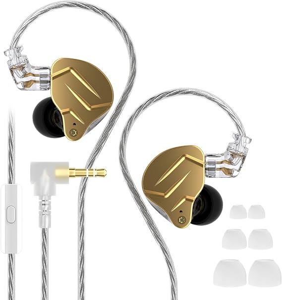 KZ ZSN PRO X in-Ear Monitor 1BA+1DD Hybrid Dual Drivers Earbuds HiFi Bass Noise Isolation Earphones, Clarity in All Frequency Stereo Sound Comfortable Headphones for Audio Engineers, Musicians