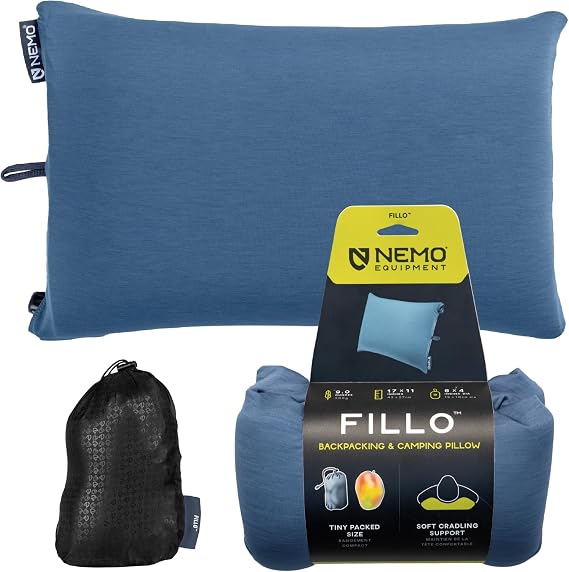 NEMO Equipment Fillo Camping Pillow - Blue Horizon/Ombre Blue
