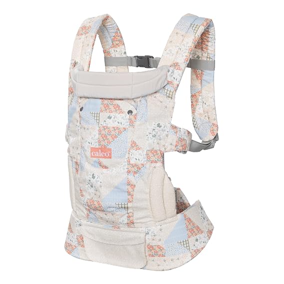 Baby Trend Caleo Charm Deluxe 3in1 Newborn Carrier, Eden 100% Cotton, Machine Washable, Lumbar Support & Weather Protection