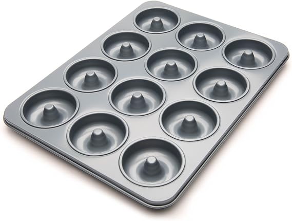 Fox Run Non-Stick Mini Donut Pan, 12-Cavity Mini Donut Mold, Makes 2" Bite Sized Donuts