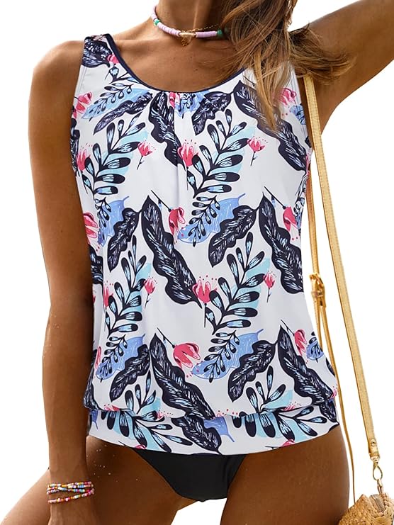 BIKINX Tankini Swimsuits for Women Plus Size Swimwear Tummy Control Two Piece Bathing Suits