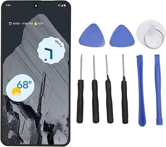 Display for Pixel 8 Pro, OLED Screen Replacement Touch LCD Screen Digitizer Assembly for Pixel 8 Pro GC3VE G1MNW, 6.7 Inch, Fingerprint Recognition, with Repair Tools