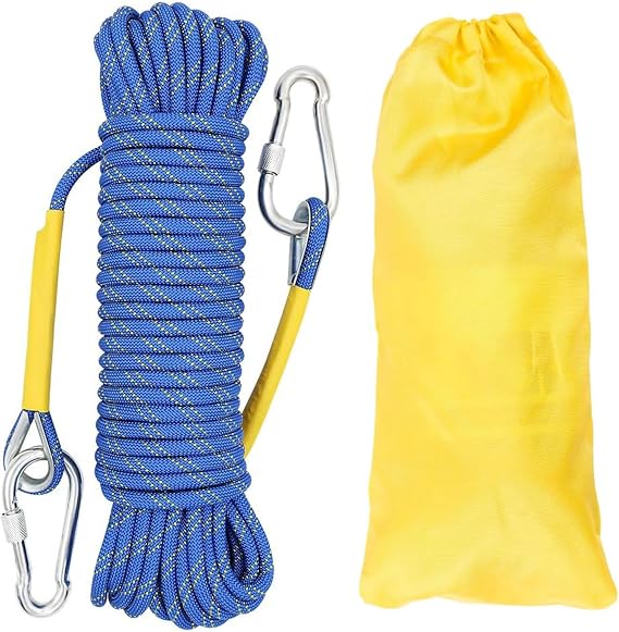 8mm Climbing Static Rope 10m High Strength with 2 Carabiners