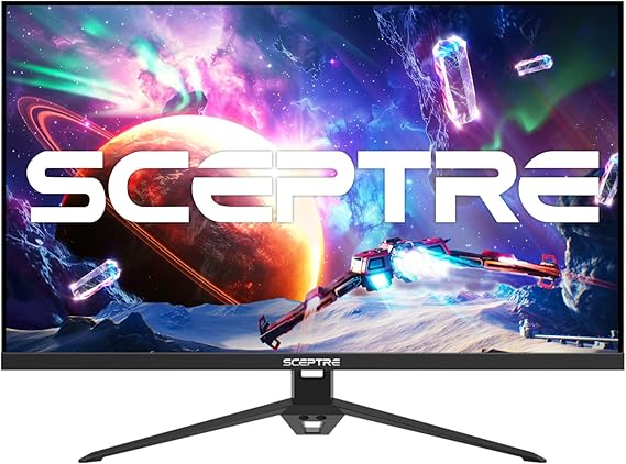 Sceptre 24-Inch Gaming Monitor, 99% sRGB, 1ms, Up to 180Hz, FreeSync, Eye Care, FPS/RTS, DisplayPort, HDMI, Built-in Speakers, Machine Black (E248B-FPT168 Series)