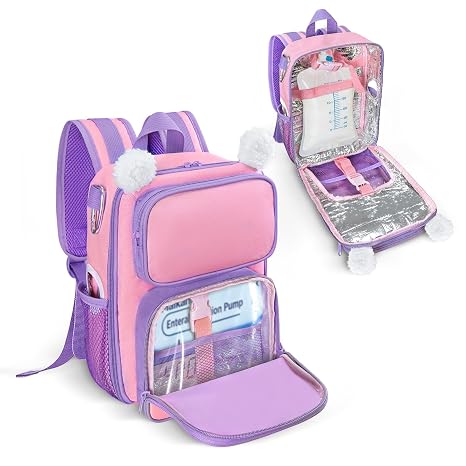 LIWSHWZ Feeding Tube Backpack Compatible with Kangaroo Joey and EnteraLite Infinity,Feeding Tube Bag for G Tube, J Tube and GJ Tube,Fits 500ml Bag and