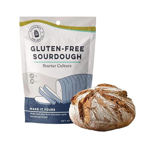 Cultures for Health Gluten Free Sourdough Starter | Heirloom Dehydrated Culture for Baking Gluten Free Bread | DIY Pasta, Pizza Dough, Pie Crust, More | Non-GMO Prebiotic Sourdough Bread