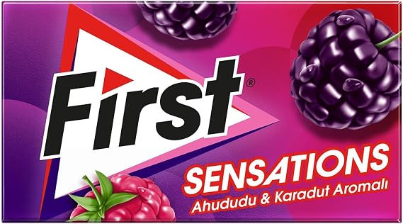 First Sensations Ahududu Karadut Aromalı Sakız 27 gr
