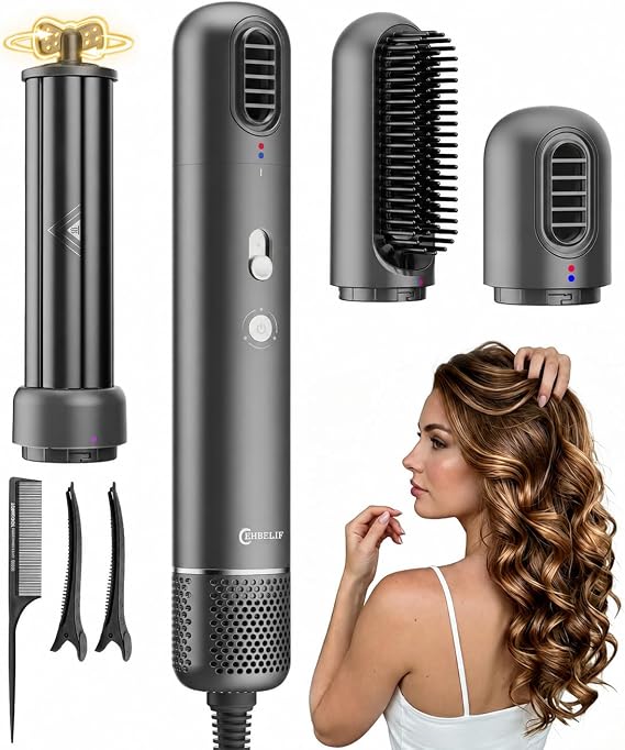 Multi-Styler Air Styler Wrap, Dual Direction Curls, 110K RPM, 800M Plasma | for Curling Drying Straightening & Volumizing Smoothing,Lightweight, 3-in-1 Hair Styling Tool, for Travel Home, All Hair Type