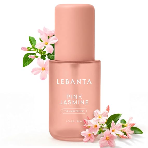 Lebanta Hair Perfume for Women - Odor Eliminator Oil Hair Spray & Body Mist Set - Travel Size Fresh Hair Mist Fragrance Hair Care Gift for Girls, Woman & Teen - 60mL (Pink Jasmine)