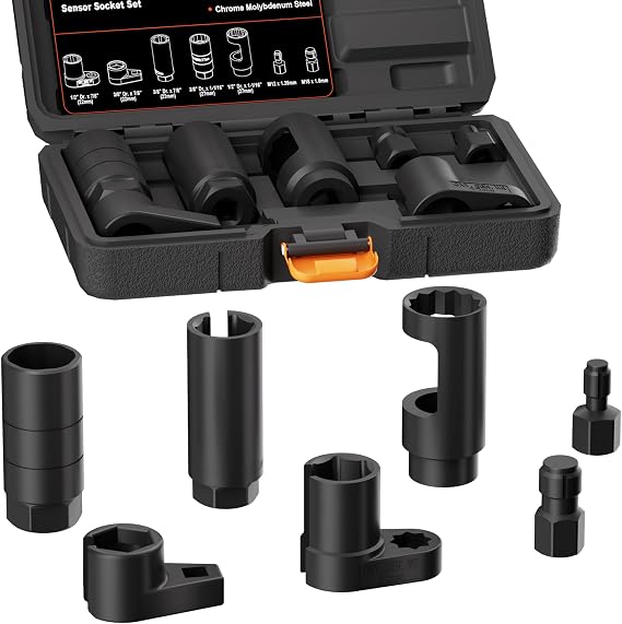 7PCS O2 Oxygen Sensor Socket, Automotive 3/8" & 1/2" Drive