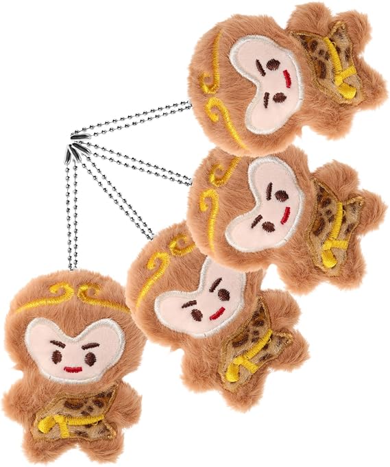 4pcs Cute Monkey Plush Key Chain Charms Backpack Hanging