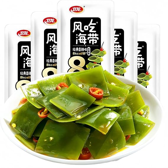 JOIYSVEN Japanese-Style Seaweed Salad, Chinese Seaweed Salad, Sweet and Sour Ready-to-eat Kelp and Wakame Strips, Ready-to-eat Snack - Rich in Iodine and Fiber 8g*10
