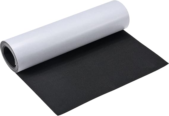 MECCANIXITY EVA Foam Sheets Black Self Adhesive Back 6.56ft x 11.8 Inch 1mm Thickness