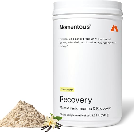Momentous Grass-Fed Recovery Whey Protein Isolate Powder, 20g, Vanilla | Supports Post-Workout Muscle Recovery, ProHydrolase Enzymes, NSF Certified for Sport, Non-GMO & Gluten-Free (15 Servings)