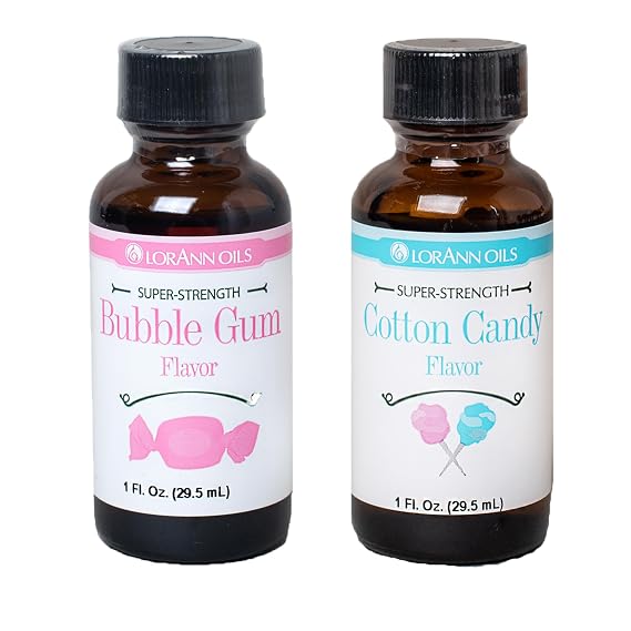 LorAnn SS Flavor combo Pack - Bubble Gum and Cotton Candy - 1 Ounce