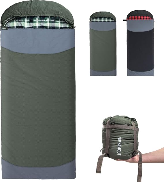 Lightweight Compact Sleeping Bag Backpacking for Adults Sleeping Bag Warm Weather with Compression Sack for Hiking Camping Traveling
