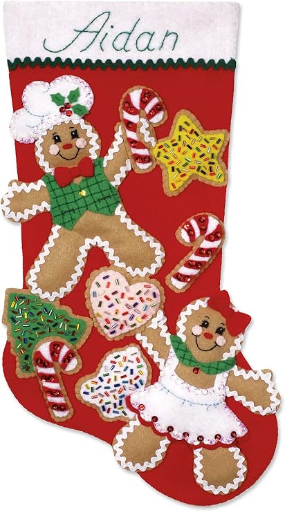 Gingerbread Friends Felt Stocking Kit