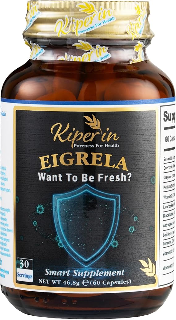 Kiperin Eigrela Kuersetin, Kekik, Astragalus ve Akgünlük (Boswellia) - Mevsim Geçişleri ve Bağışıklık Desteği - Katkısız ve Vegan - 60 Kapsül