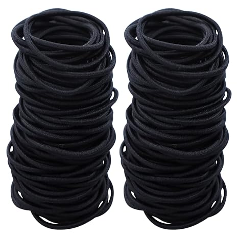 Pack of 100 Hair Bobbles Girls Black Hair Bobbles Without Metal Small Elastic Hair Bands Ponytail Holder Hair Accessories Thin Hair Bands for Girls Men Women
