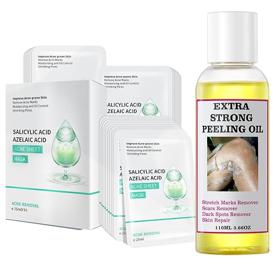 Peeling Oil for Dark Skin, Yellow Peeling Oil Strong Peeling Oil Extra Strength Exfoliating Peeling Solution for Body Facial Mask Anti Acne Face Mask Skin Care Acne Sheet Mask For Acne Prone Skin