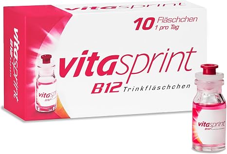 Vitasprint B12 Drinking Bottles Pack of 10 with Vitamin B12 for More Energy High-dose vitamin B12 with protein building blocks for more mental and physical energy. For fatigue and fatigue.