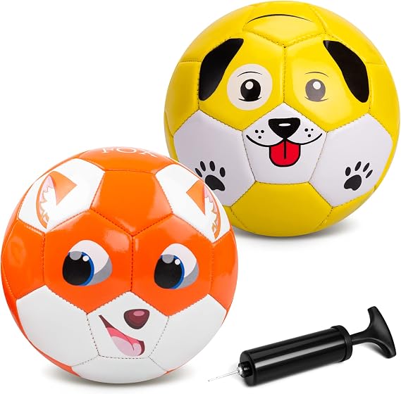 INPODAK Kids Football Small Soccer Ball for Childs 3-12 with Pump Mesh Bag