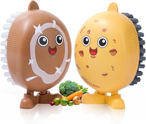 Lumkew Vegetable Brush Scrubber for Food, 2 Pcs