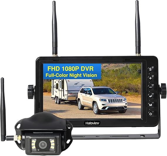 Haloview BT7 RV Backup Camera Wireless FHD 1080P DVR 7" Monitor System