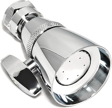 Shower Head Solid Brass Construction with Spray Side Controller, 1-3/4 Inch Face