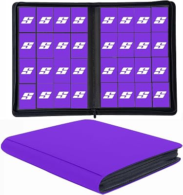 1000 Pockets Trading Card Binder, 16 Pocket Ringless Side Loading Card Holder Album, Trading Card Album Fit for YuGiOh, MTG, TCG, Game Cards, Sports Cards, Business Cards Purple