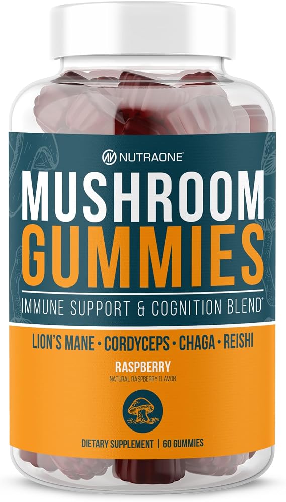 NutraOne Mushroom Gummies (Raspberry - 30 Servings)