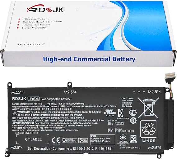 LP03XL Battery Compatible HP Envy 15-ae000 15-ae100 M6-P113Dx M6-P Series LP03048XL HSTNN-DB6X HSTNN-DB7C HSTNN-UB6R TPN-C121 C122 TPN-C124 804072-241 807211-121 221 807211-241 807417-005 11.4V 48Wh