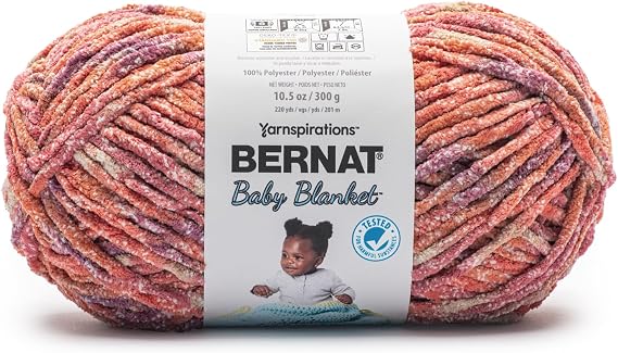 Bernat Baby Blanket Yarn for Crocheting Soft, Adobe