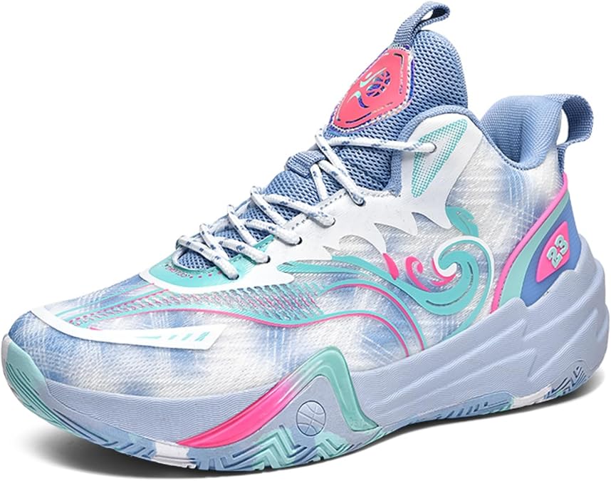 Qiucdzi Basketball Shoes for Women Fashion Sneakers Breathable Running Shoes Lightweight Tennis Walking Shoes Non Slip Gym Comfortable Outdoor Sport Shoe Blue