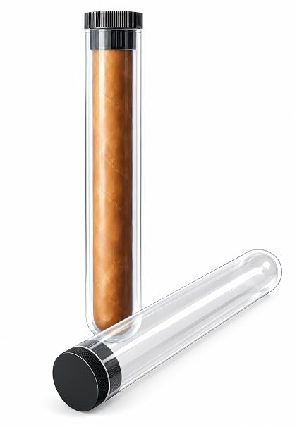 Prestige Import Group - Acrylic Plastic Cigar Tubes w/ Press Fit Cap (5 Pack)