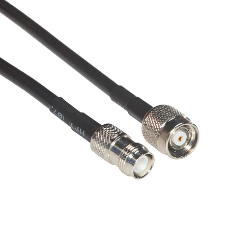 Amphenol CO-058TNCMFRP-015 Black RG58 RP-TNC Coaxial Extension Cable, Male to Female, 15'