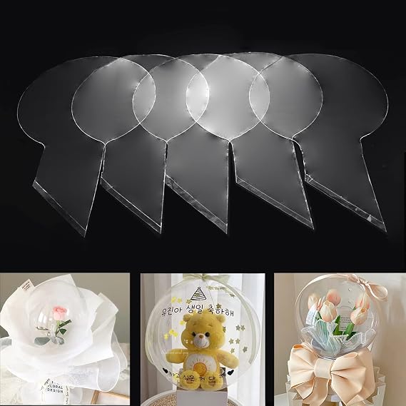 Bobo Balloons Wide Neck Bubble Balloons Large Clear PVC Balls for Balloon Stuffing Machine Balloon Stuffer Machin kit 5 Pack