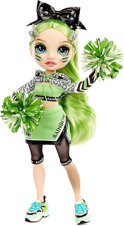 Rainbow High Cheer Jade Hunter Green Cheerleader Fashion Doll with 2 Pom Poms and Doll Accessories, Great Gift for Kids 6-12 Years Old