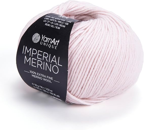 YarnArt Unique Imperial Merino Yarn - 100% Extra Fine Merino Wool, Luxurious Soft Yarn for Knitting, Crocheting, Baby Clothes, Scarves, Sweaters, 1.76 oz/50g, 109 yds (3327)