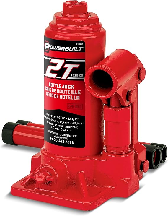 Alltrade Powerbuilt Heavy Duty 2-Ton Bottle Jack, 4000-Pound Capacity Hydraulic Car Lift, Vehicles, Trucks, Red 640405