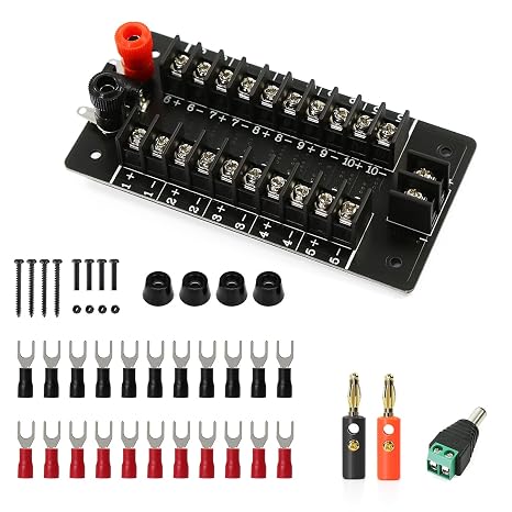 20 Amp 1X 11 Position Power Distribution Board 2 Inputs 2 x 11 Outputs for DC AC PCB015