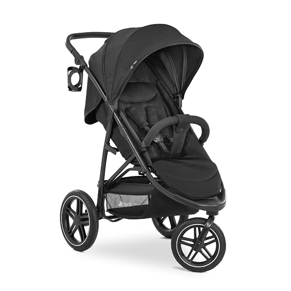 hauck Rapid 3R All-Terrain Pushchair Baby Stroller for Toddlers 3 Rubber Wheels, UPF 50+ Canopy, Adjustable Reclining Seat & Height Handle, and Compact One-Hand Fold