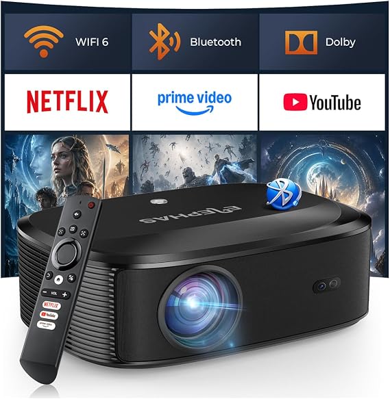 4K Projector with WiFi and Bluetooth for Home Cinema