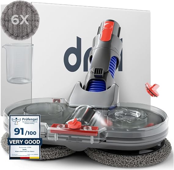 Mop Attachment Compatible With Dyson V12 Vacuum Cleaners, Electric Floor Cleaner With Removable Water Tank, 6 Washable Pads + 1 Refill Container (V12)