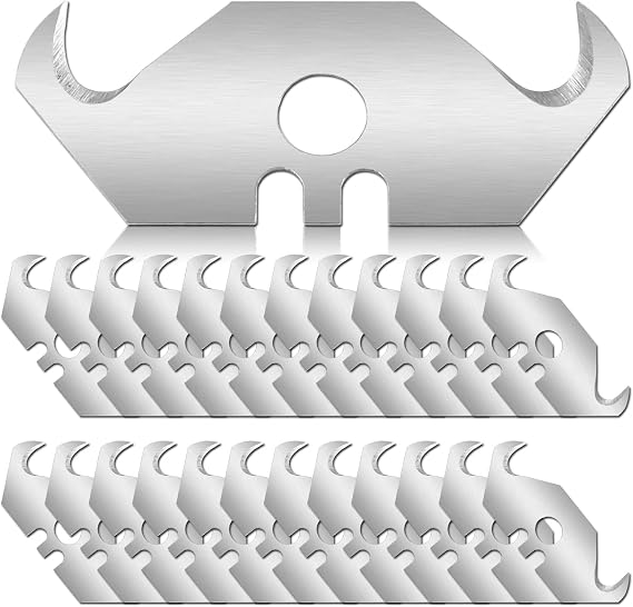 Bonsicoky 100PCS Utility Hook Blades Steel Razor Blades