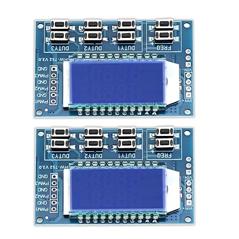 2pcs 3-Channel PWM Pulse Generator Signal Generator Module Adjustable Module high Voltage with LCD Display 1Hz-150Khz