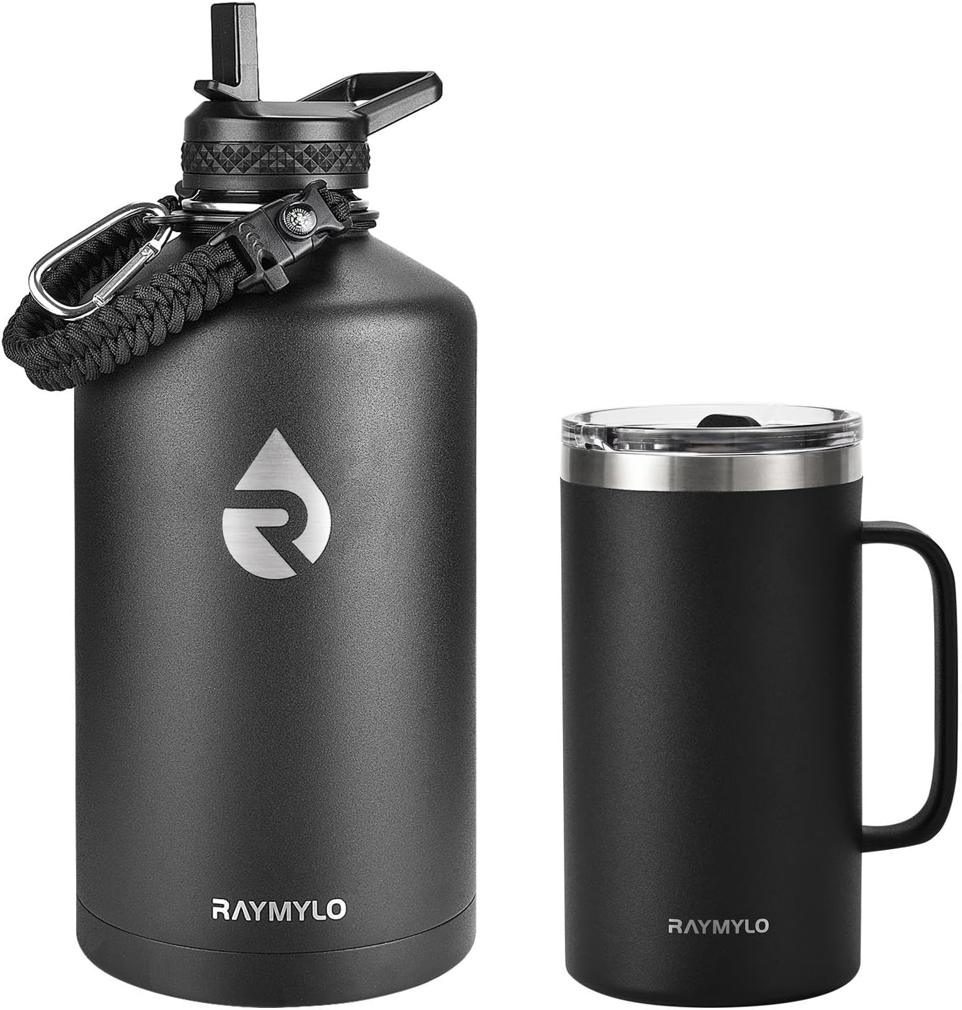 Insulated Water Bottle 128oz Magic Black  Insulated Coffee Mug 24oz Magic Black