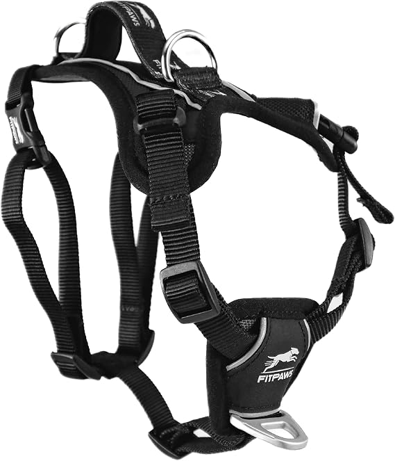 FitPAWS Made to Move No-Pull Harness | Adjustable Fit | Ideal for Dog Training, Rehabilitation, Obedience | for Dogs 10-225 lbs. (Black, XS)